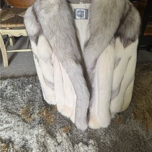 Saga Furs Elegant Gray and Cream Cape